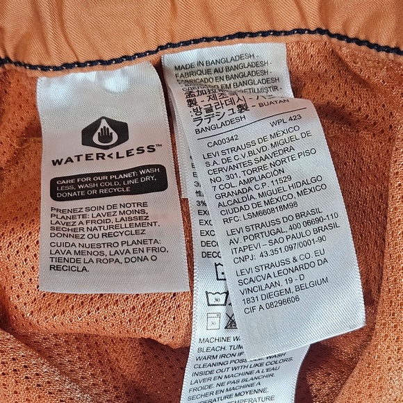 Levis Swim Trunks Mens XL Orange Board Shorts Quick Dry Button Summer Beachwear - Picture 5 of 8